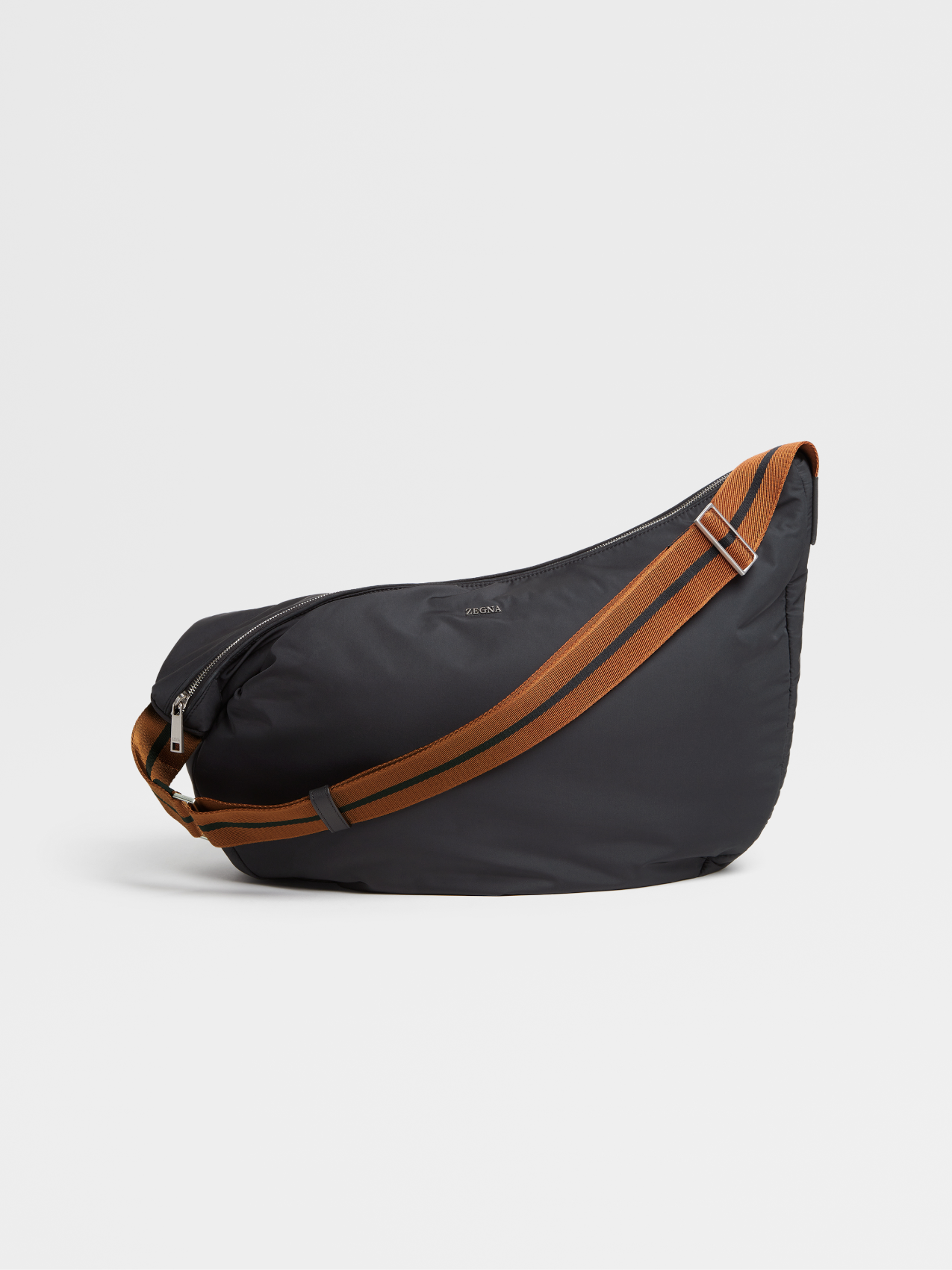 Black Technical Fabric Panorama Hobo Bag